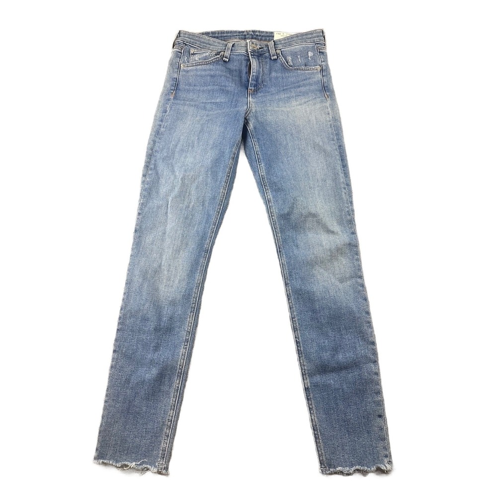 Rag & Bone Jeans Women 26 Blue Cate Mid-Rise Ankle Skinny Distressed Wardrobe